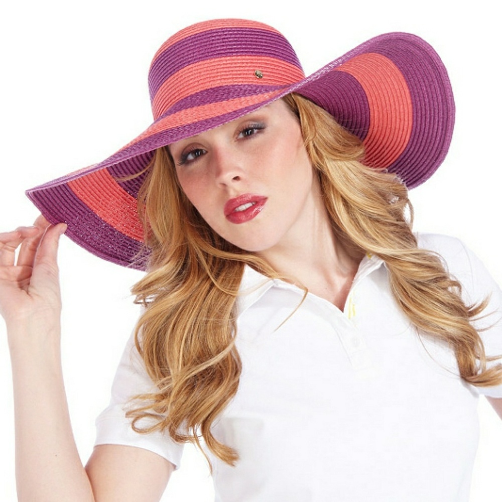☀️Isaac Mizrahi floppy straw striped hat☀️